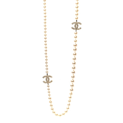 Chanel Pearl CC 100th Anniversary Necklace Light Gold 1 of 6