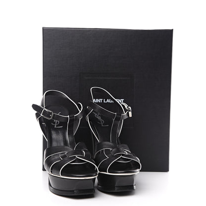 Saint Laurent Calfskin Tribute 105 Platform Sandals 37.5 Black 11 of 11