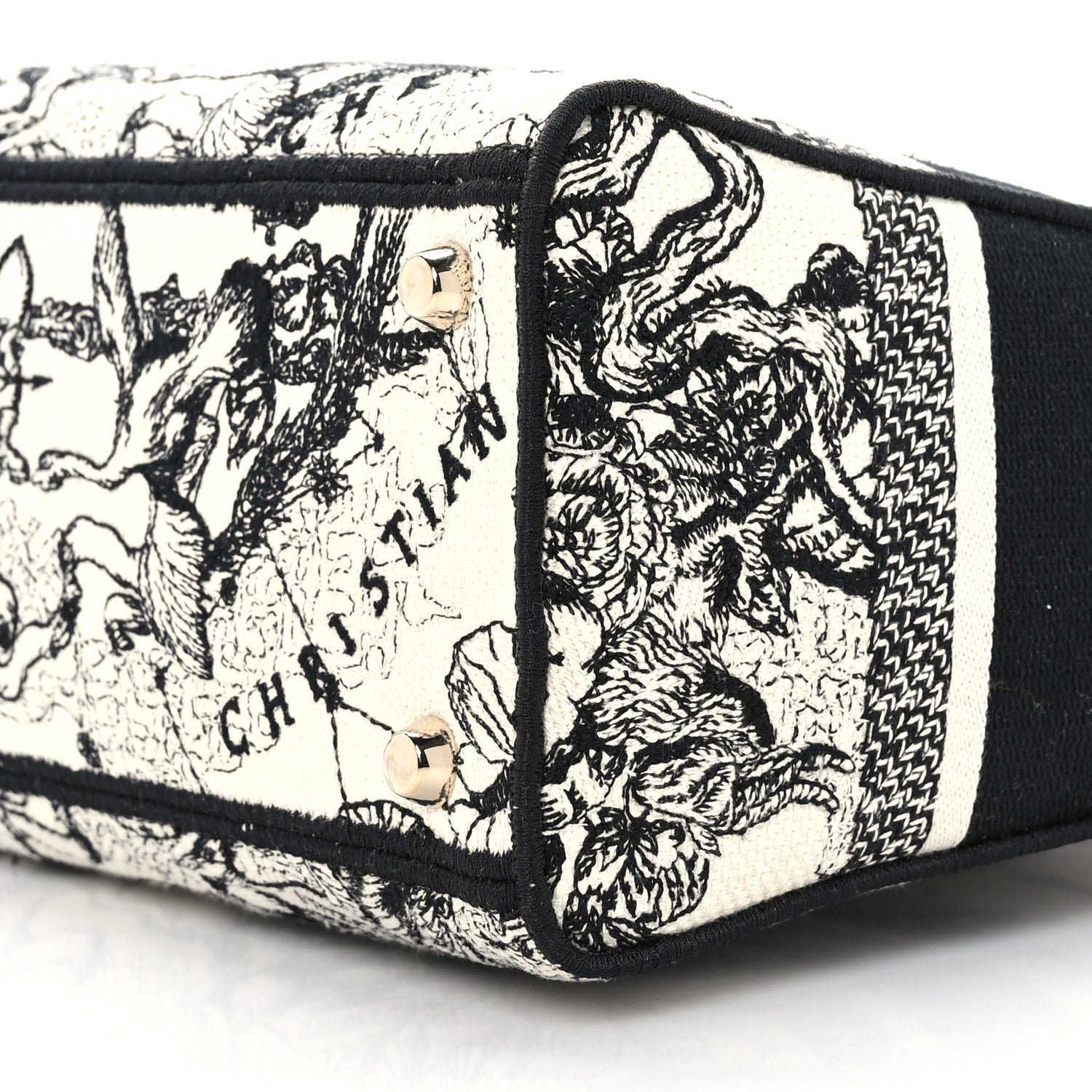 Christian Dior Canvas Embroidered Zodiac Toile De Jouy Medium Lady D-Lite Latte 8 of 8