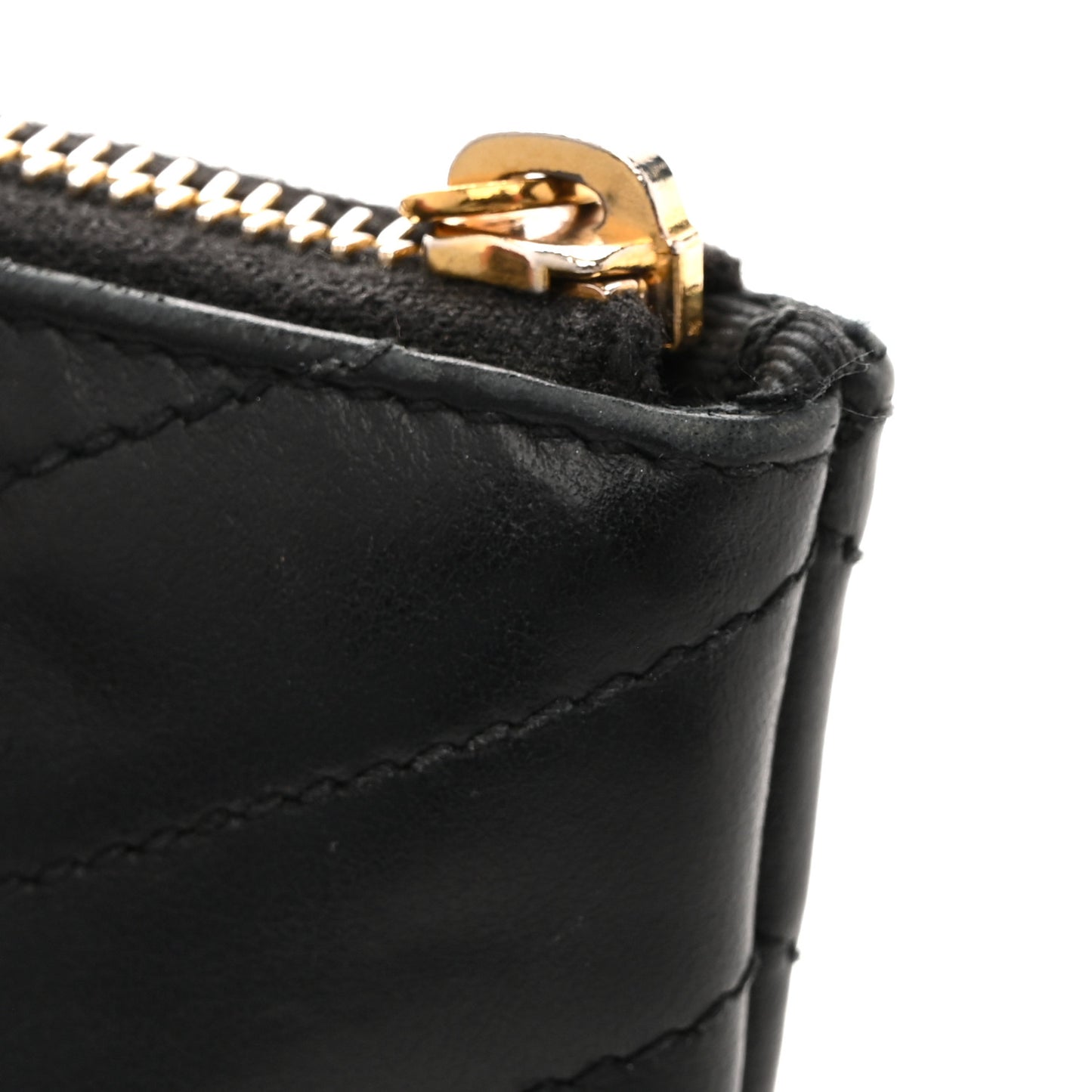 Calfskin Matelasse Monogram Key Pouch Black
