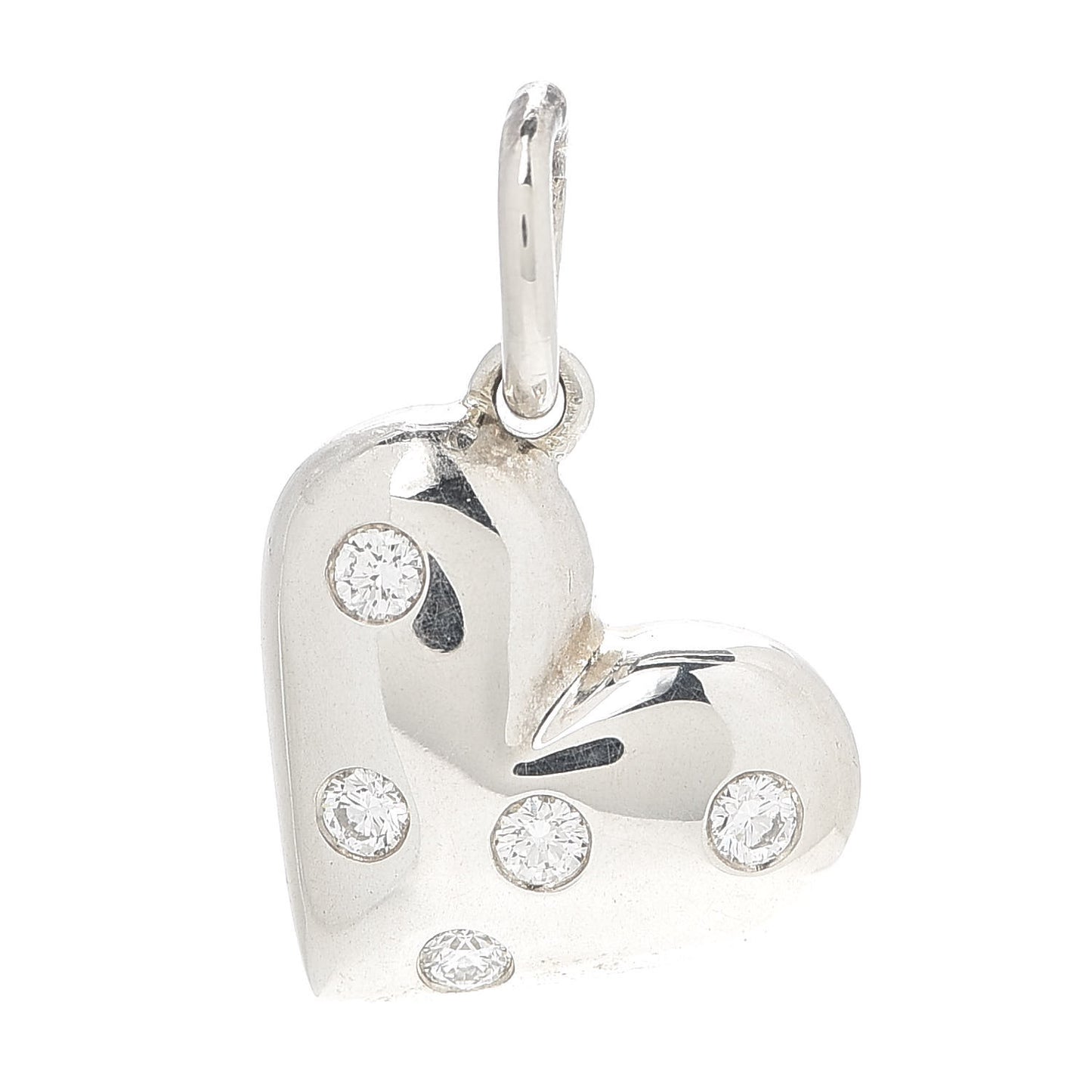 Sterling Silver Diamond Etoile Heart Charm