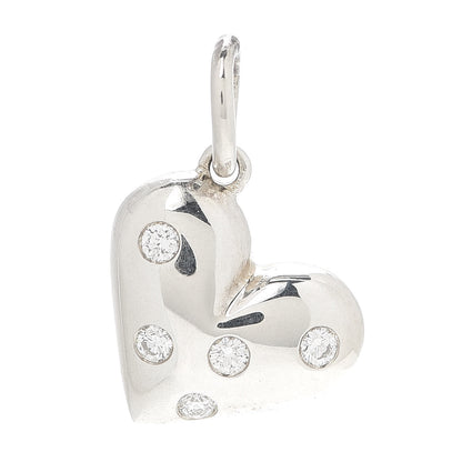 Tiffany Sterling Silver Diamond Etoile Heart Charm 1 of 5