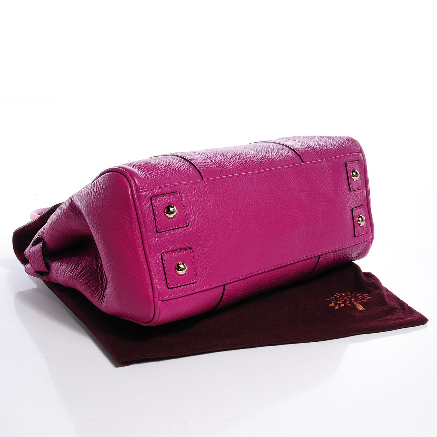 Spongy Pebbled Leather Bayswater Hot Fuchsia