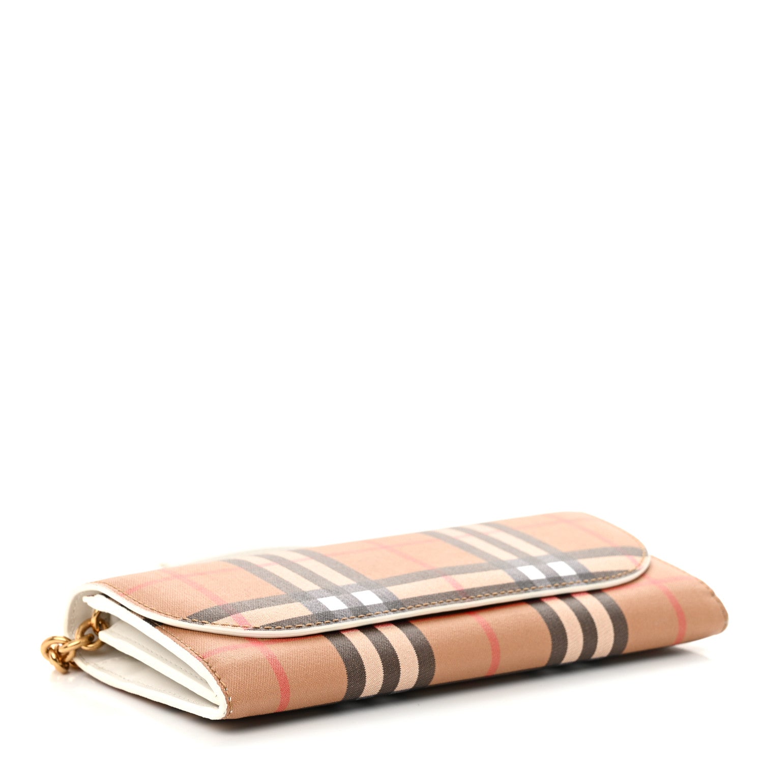 Burberry Vintage Check Henley Wallet On Chain Chalk White 4 of 14