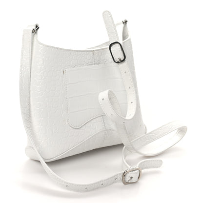 Balenciaga Shiny Super Supple Calfskin Crocodile Embossed Small XX Bag Optic White 3 of 10