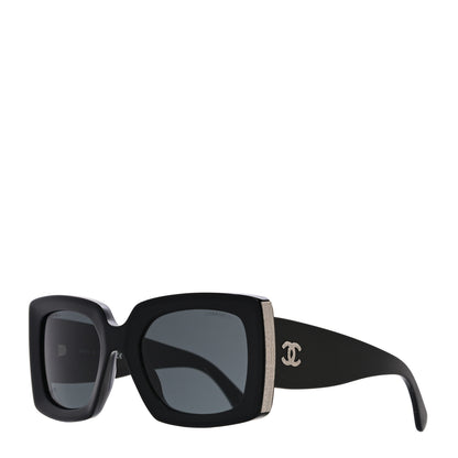 Chanel Acetate Rectangle Sunglasses 5435 Black 1 of 6