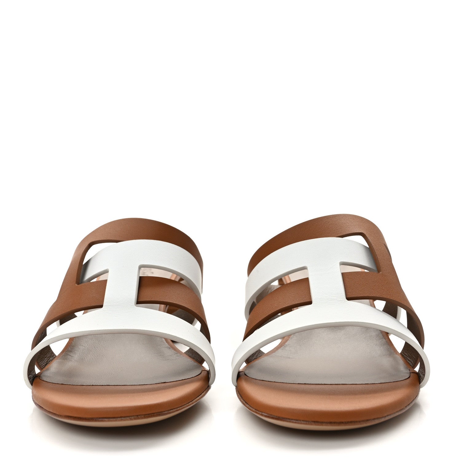 Hermes Calfskin Amica Sandals 38 White Naturel 2 of 9