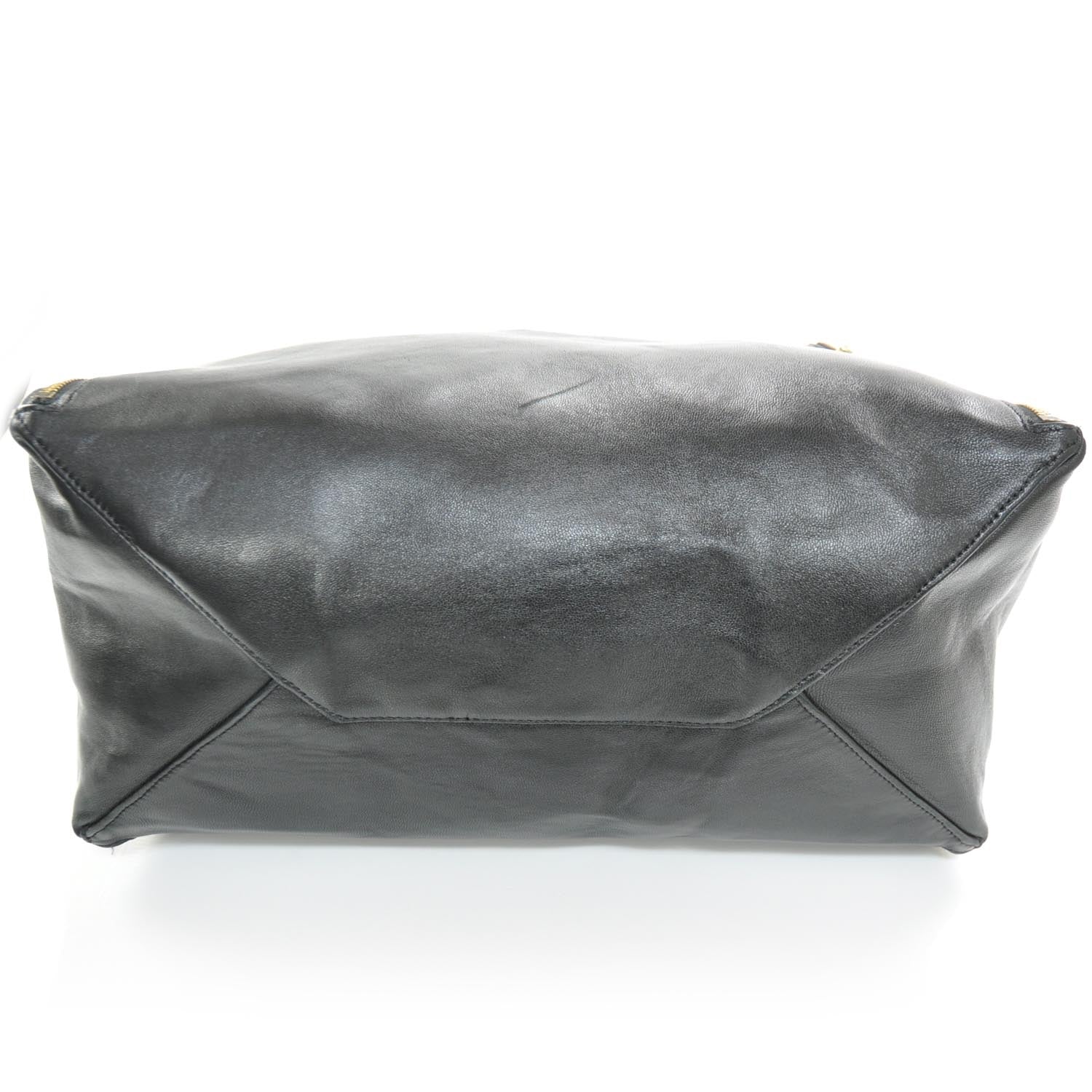 Celine Leather Horizontal Gusset Cabas Black 4 of 9