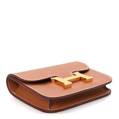 Hermes Evercolor Bi-Color Constance Slim Wallet Gold Lime 5 of 12