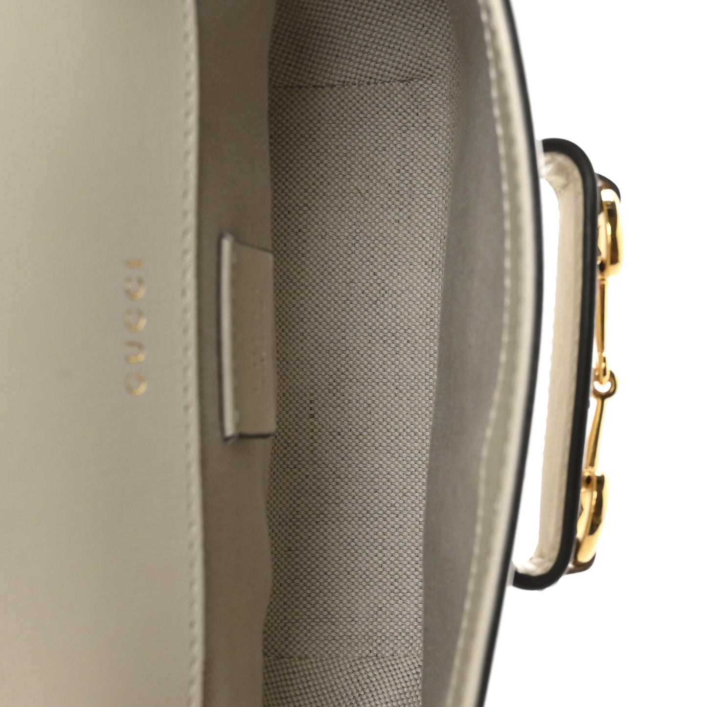 Azalea Calfskin Web Mini Horsebit 1955 Shoulder Bag Mystic White
