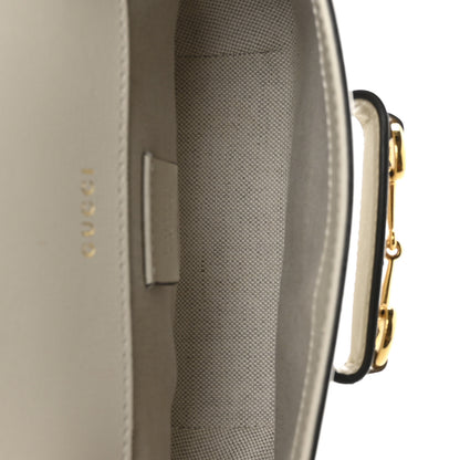 Gucci Azalea Calfskin Web Mini Horsebit 1955 Shoulder Bag Mystic White 5 of 11