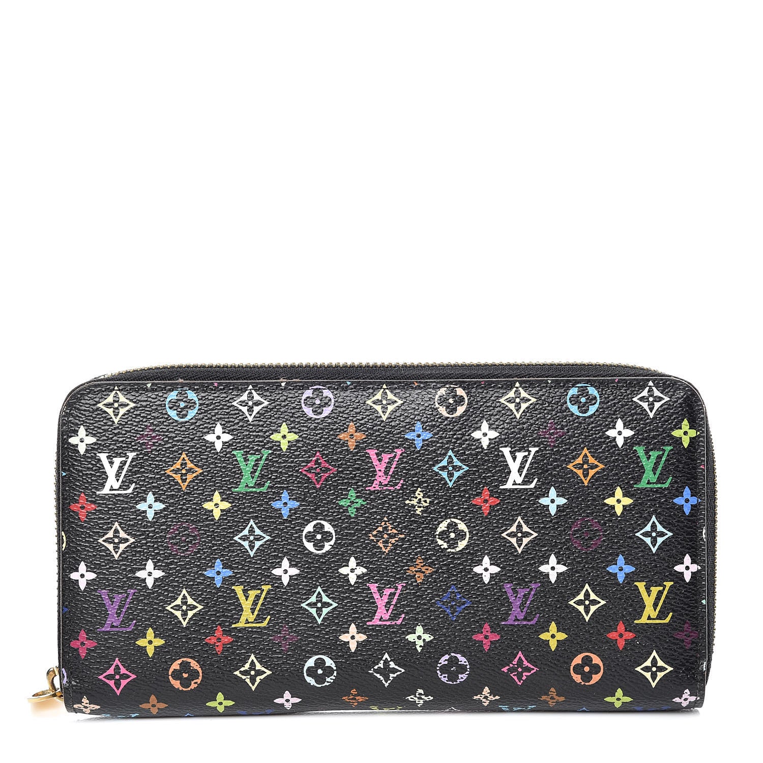 Louis Vuitton Monogram Multicolor Zippy Wallet Black Grenade 1 of 12