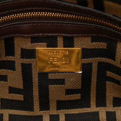 Fendi Wool Vitello Seta Woven Fringe Baguette Rosa Quarzo Ebano 5 of 9