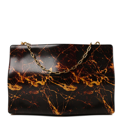 Bottega Veneta Spazzolato Calfskin Chain Clutch Gold Marble 1 of 9