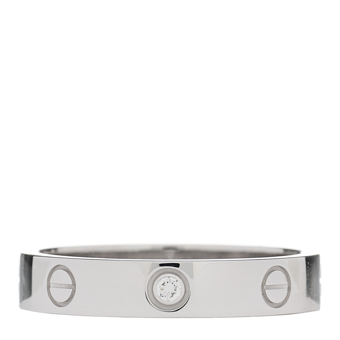 18K White Gold Diamond 4mm LOVE Wedding Band Ring 58 8.25