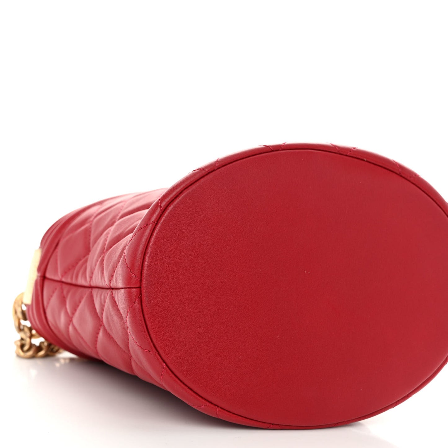 Calfskin Quilted Boy Bucket Bag Red