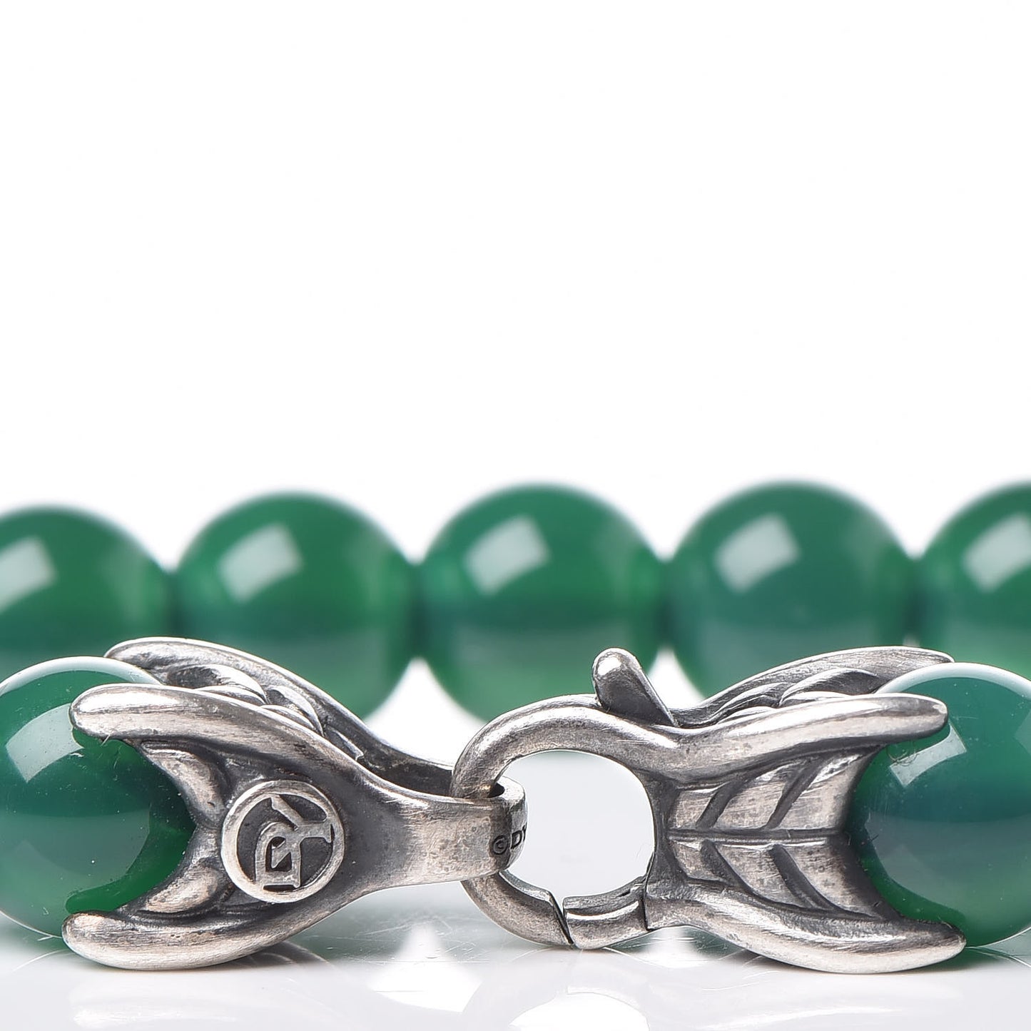 Sterling Silver Green Onyx 8mm Spiritual Beads Bracelet