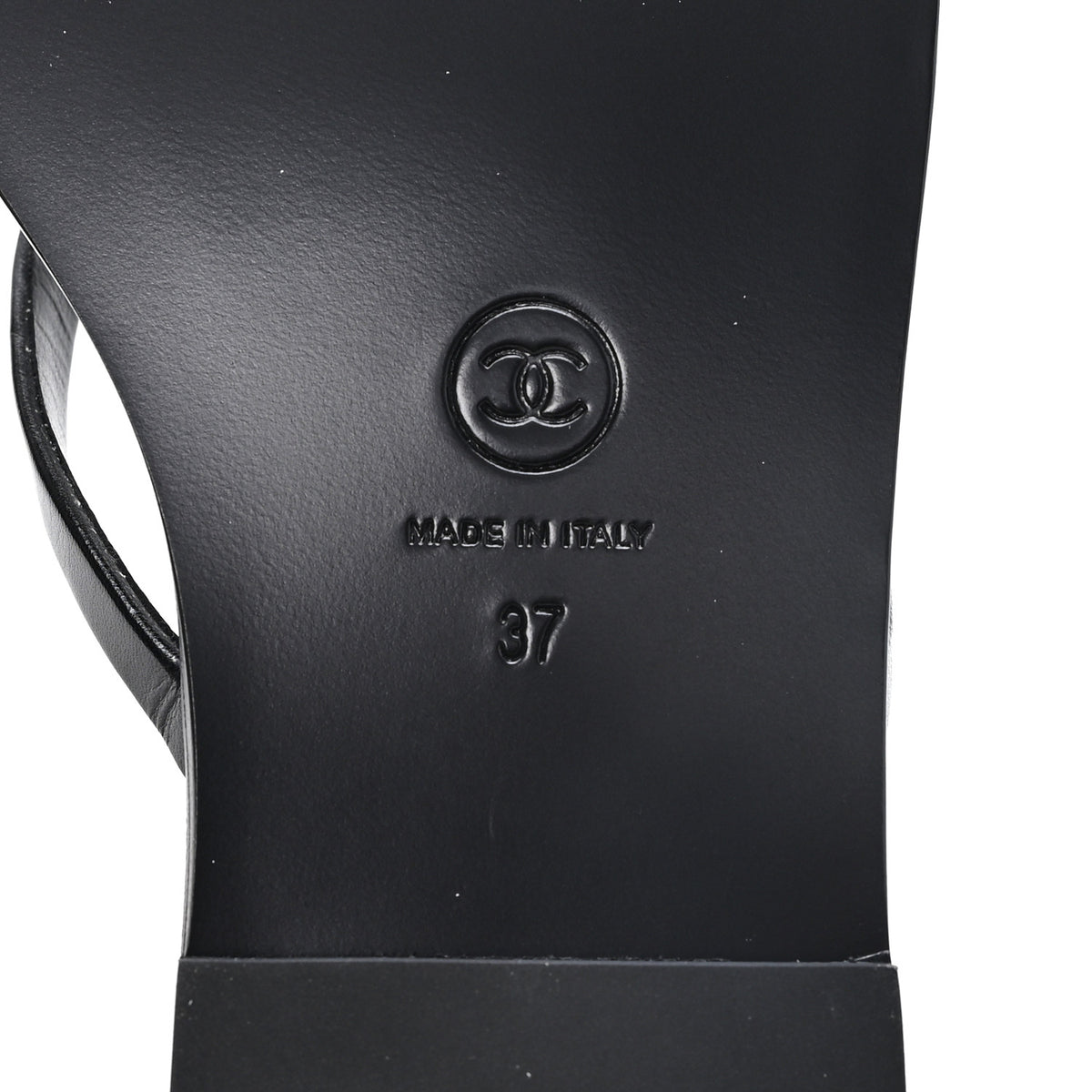 Chanel Goatskin CC Times Square Thong Sandals 37 Black 7 of 10