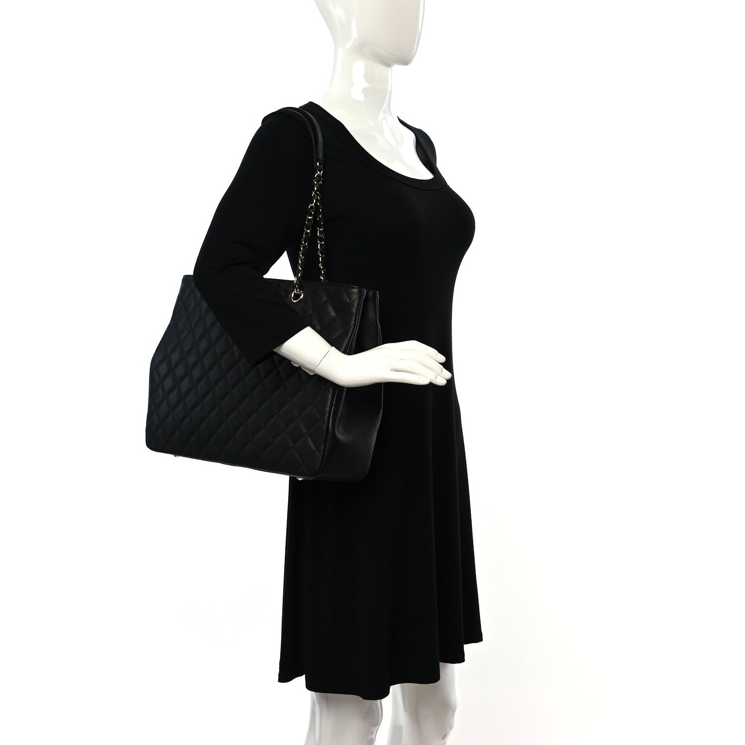 Chanel Caviar Quilted Large Shopping Tote Black 2 of 8