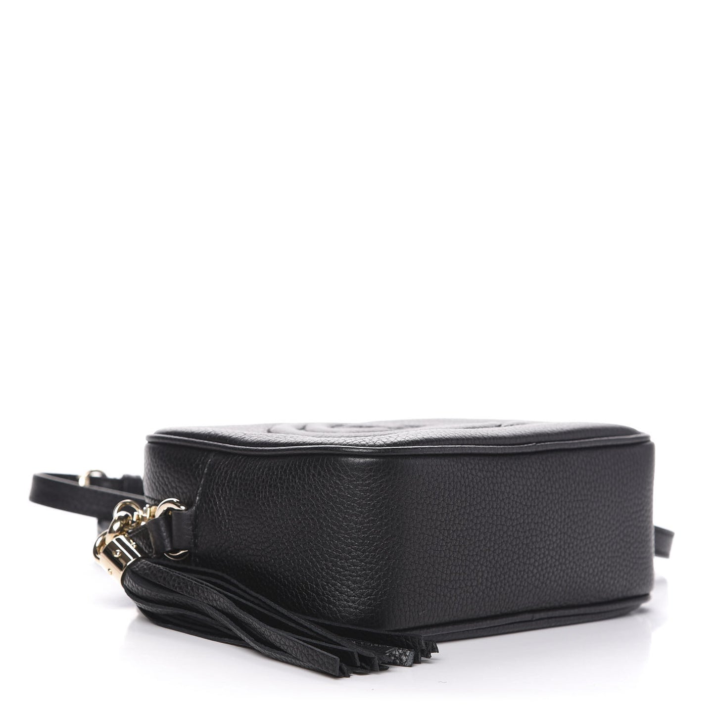 Pebbled Calfskin Small Soho Disco Bag Black