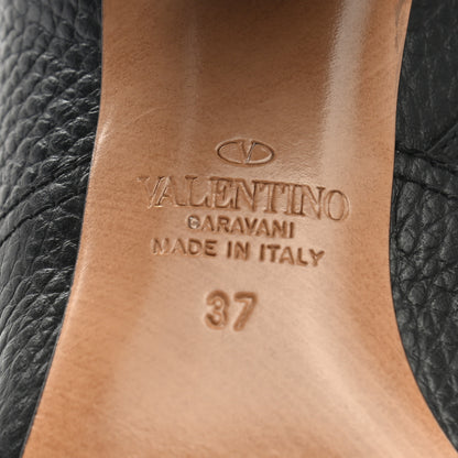 Valentino Garavani Pebbled Calfskin Rockstud 70mm Ankle Boots 37 Black 7 of 8