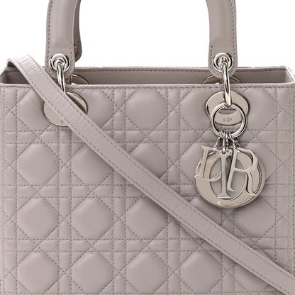 Christian Dior Lambskin Cannage Medium Lady Dior Grey 8 of 18