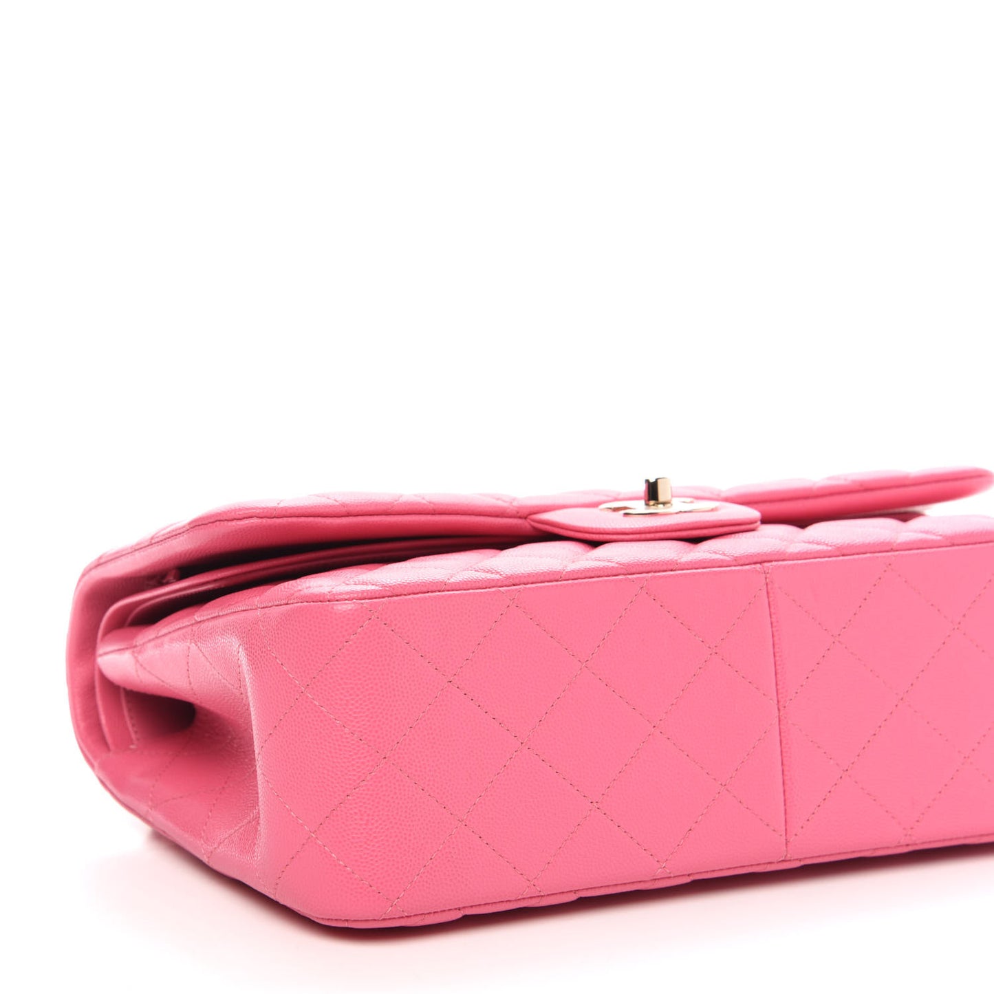 Caviar Quilted Jumbo Double Flap Pink
