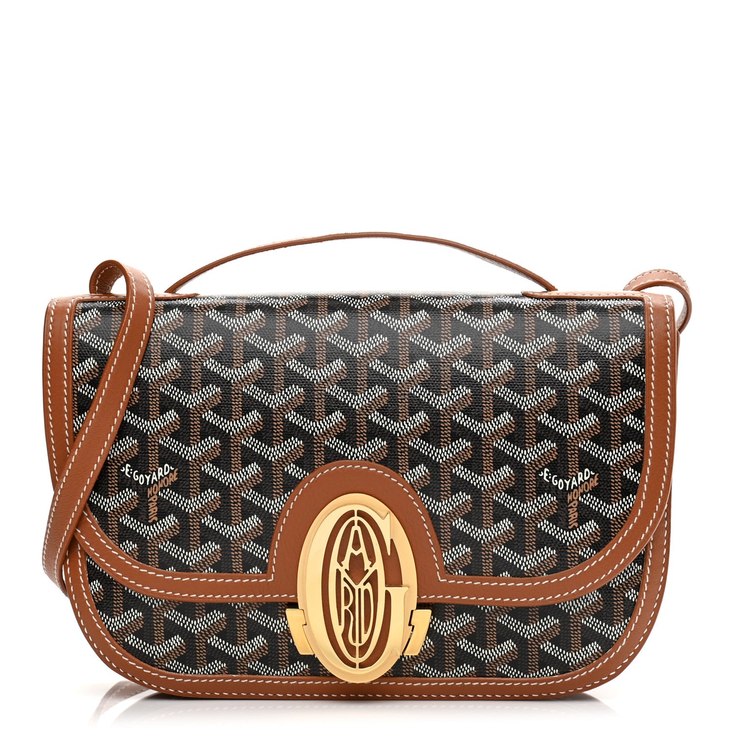 Goyardine 233 PM Shoulder Bag Black Gold