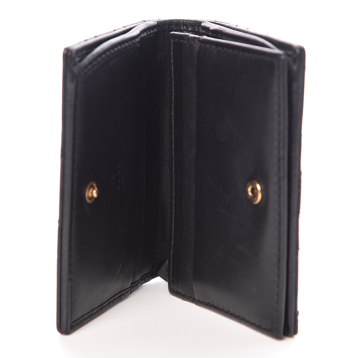 Calfskin Matelasse GG Marmont Card Case Wallet Black