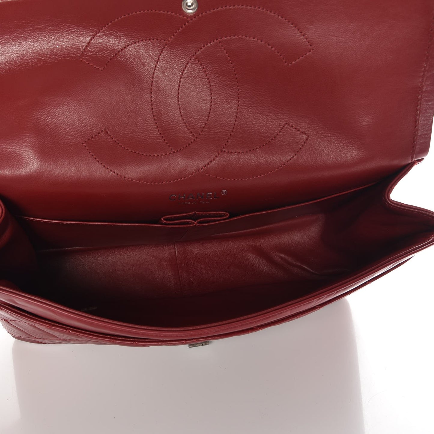 Aged Calfskin Quilted 2.55 Reissue 227 Flap Red