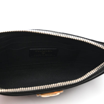 Chanel Caviar Quilted Classic Zip Boy Pouch Black 5 of 7