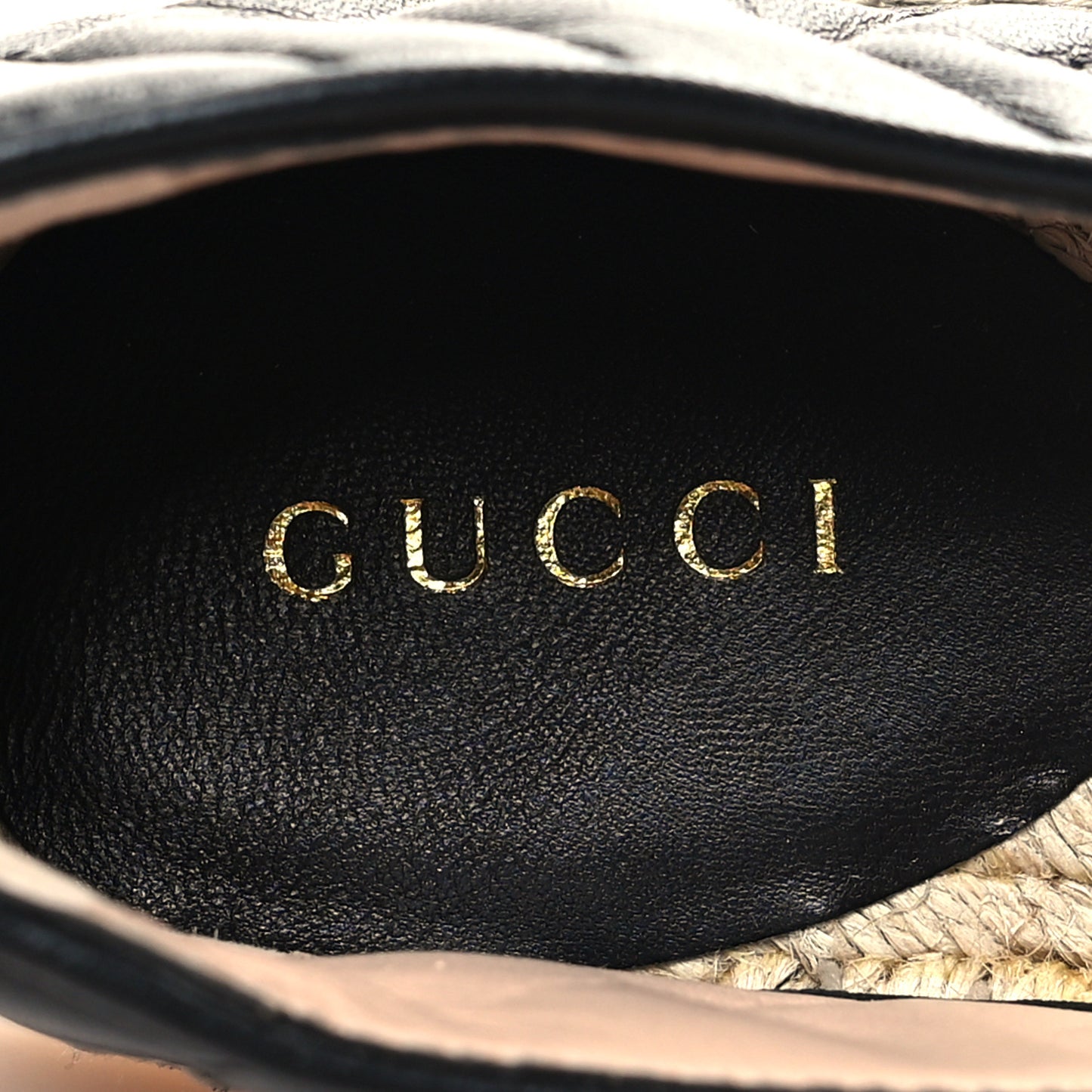 Nappa Matelasse GG Marmont Espadrilles 37.5 Black