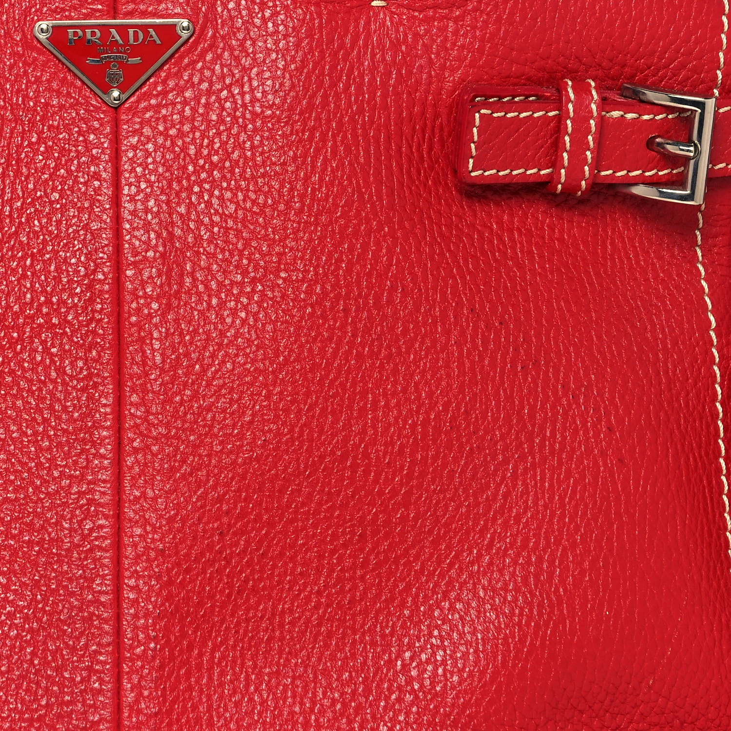 Prada Vitello Daino Shoulder Bag Rosso 6 of 12