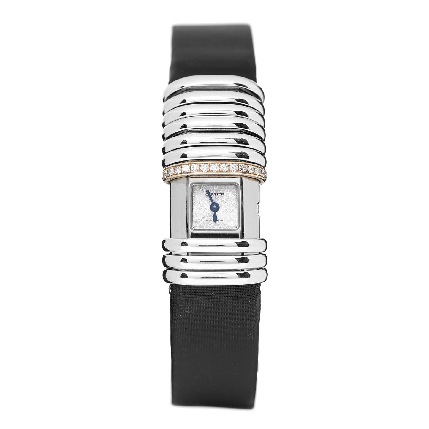 Stainless Steel 18K Pink Gold Satin Diamond 16mm Declaration Quartz Watch