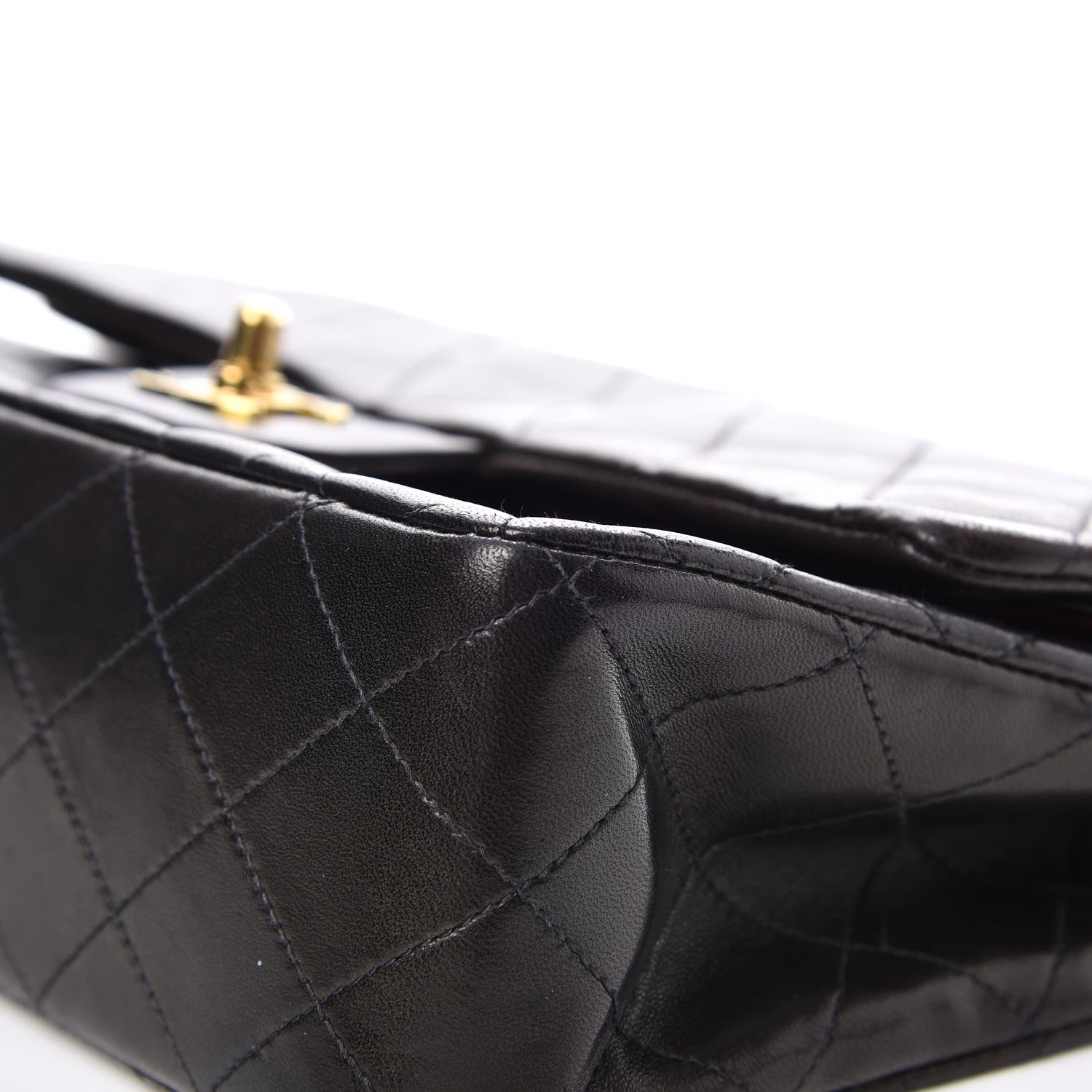 Chanel Lambskin Quilted Medium Double Flap Black 14 of 15