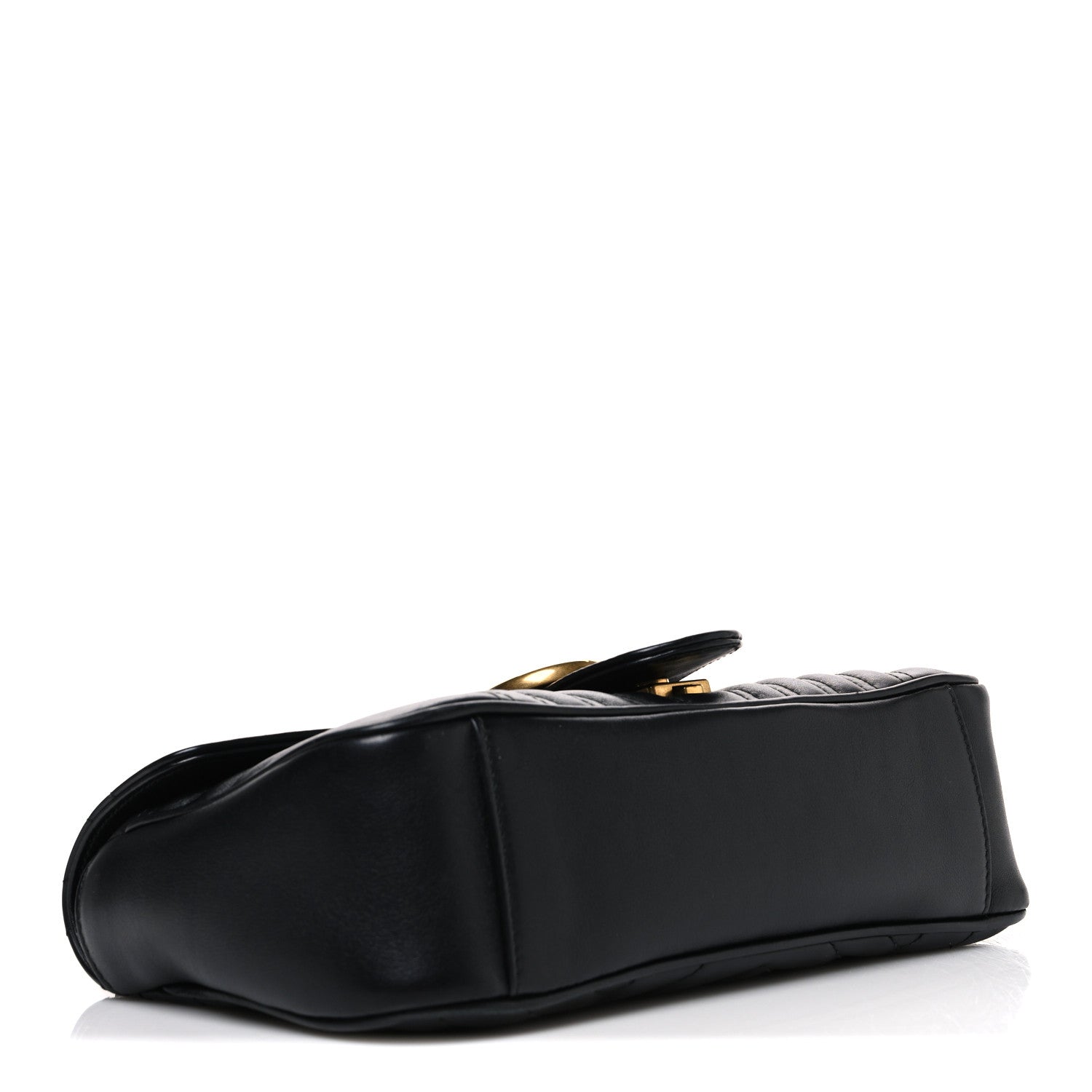 Gucci Calfskin Matelasse Small GG Marmont Shoulder Bag Black 4 of 10