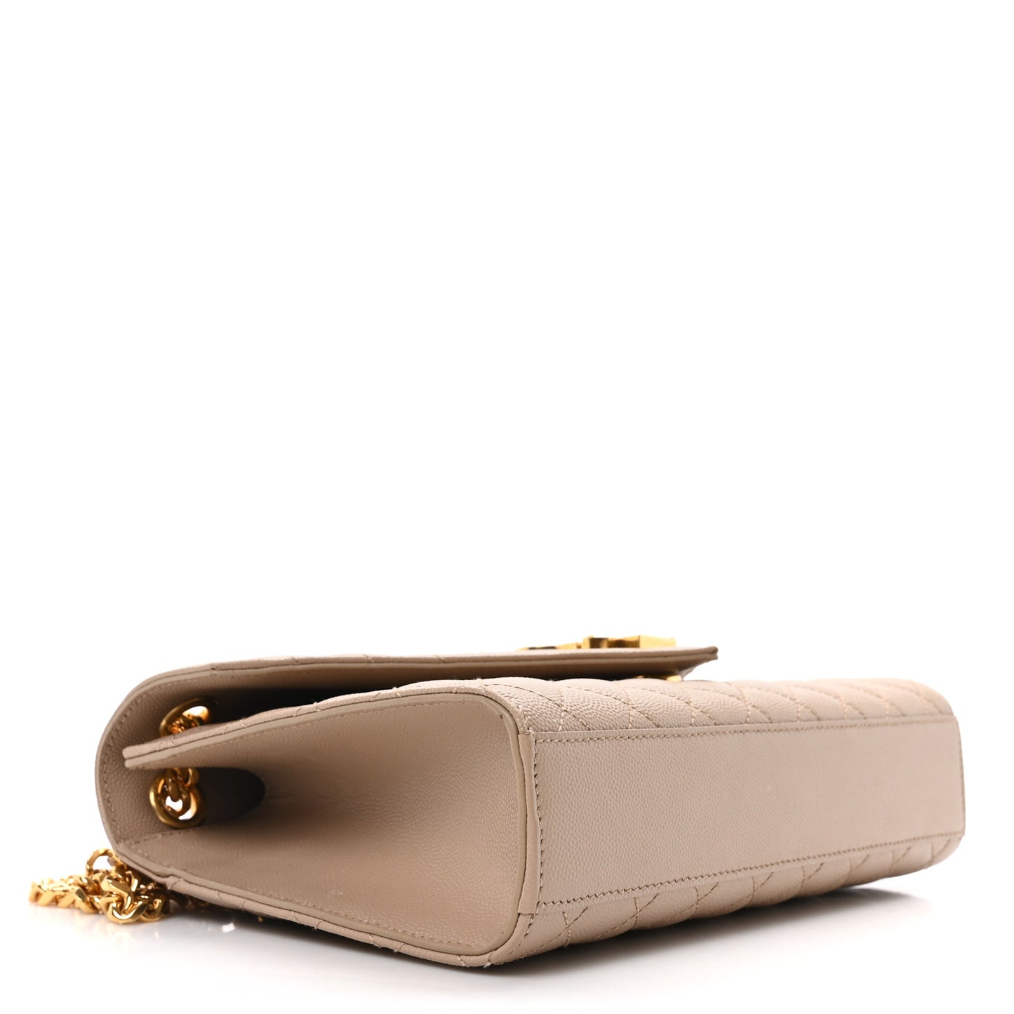 Grain De Poudre Textured Mixed Matelasse Medium Triquilt Monogram Satchel Dark Beige