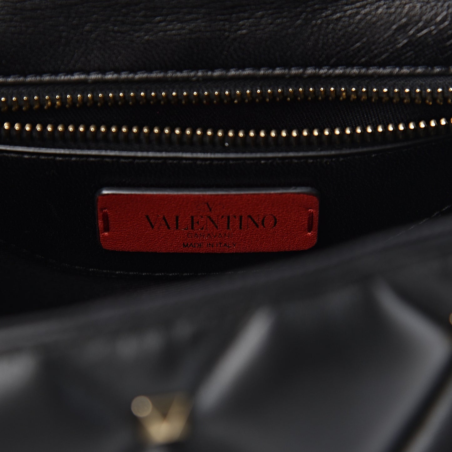 Lambskin VLTN Print Candystud Top Handle Bag Black