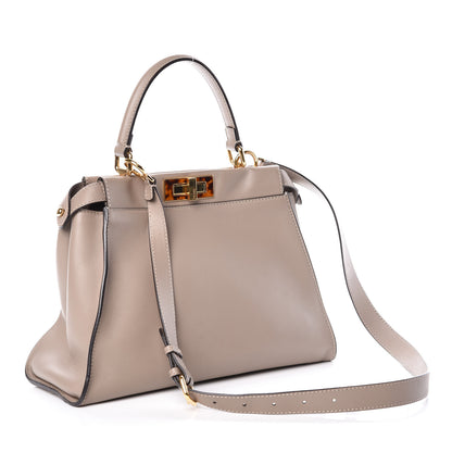 Fendi Vitello Seta Plexiglass Tortoise Medium Peekaboo Iconic Satchel Tortora 3 of 9