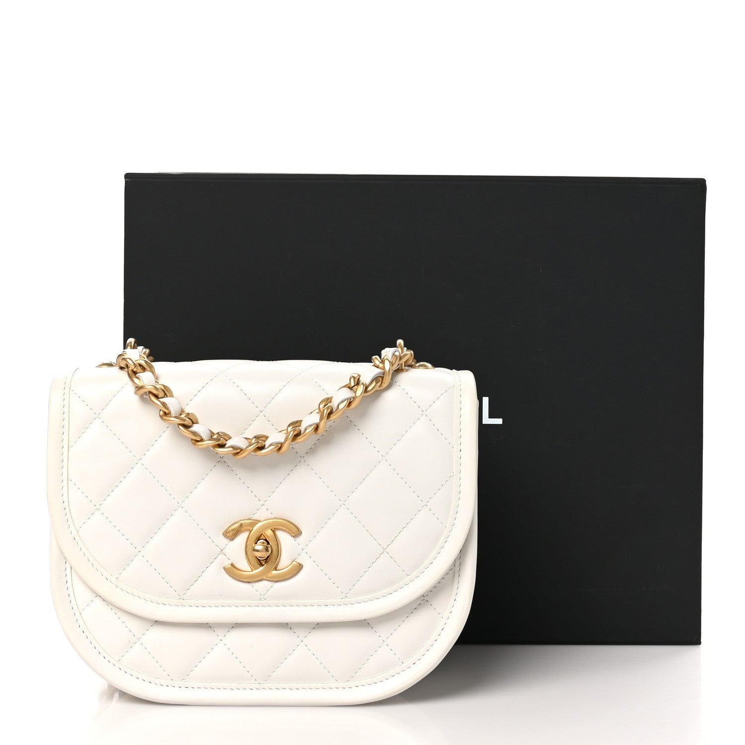 Chanel Lambskin Quilted Small Messenger Flap White 10 of 10