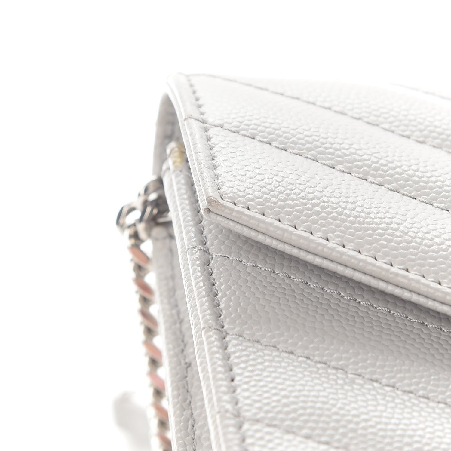 Saint Laurent Grain De Poudre Matelasse Chevron Monogram Envelope Chain Wallet Souris 16 of 16