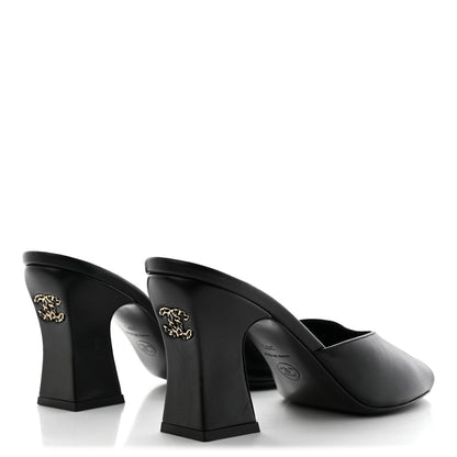 Chanel Lambskin CC Chain Mules 38.5 Black 4 of 9