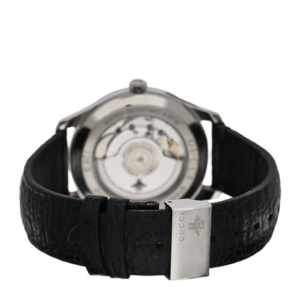 Gucci Stainless Steel Calfskin 40mm G-Timeless Charm Automatic Watch Black 3 of 4