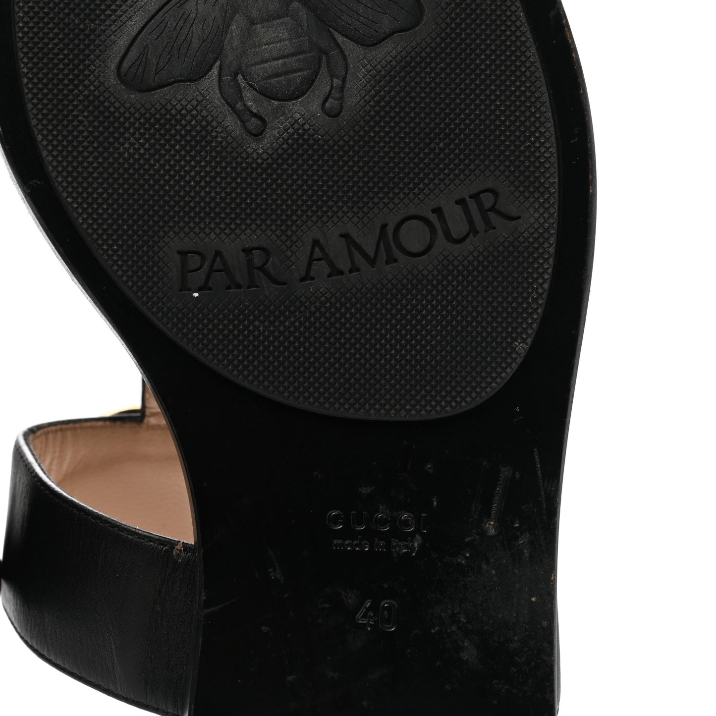 Calfskin GG Marmont Thong Sandals 40 Black