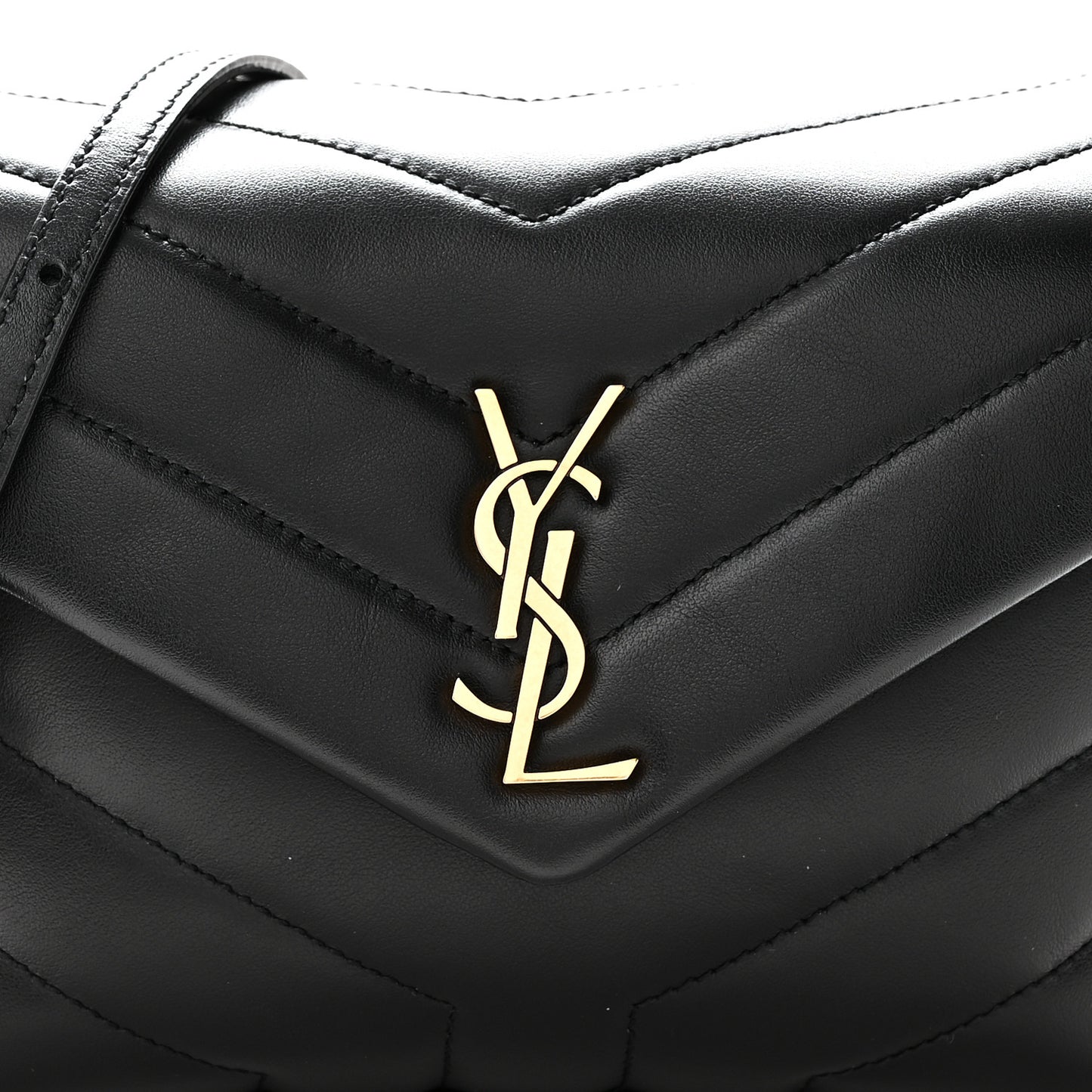 Calfskin Y Quilted Monogram Toy Loulou Crossbody Bag Black
