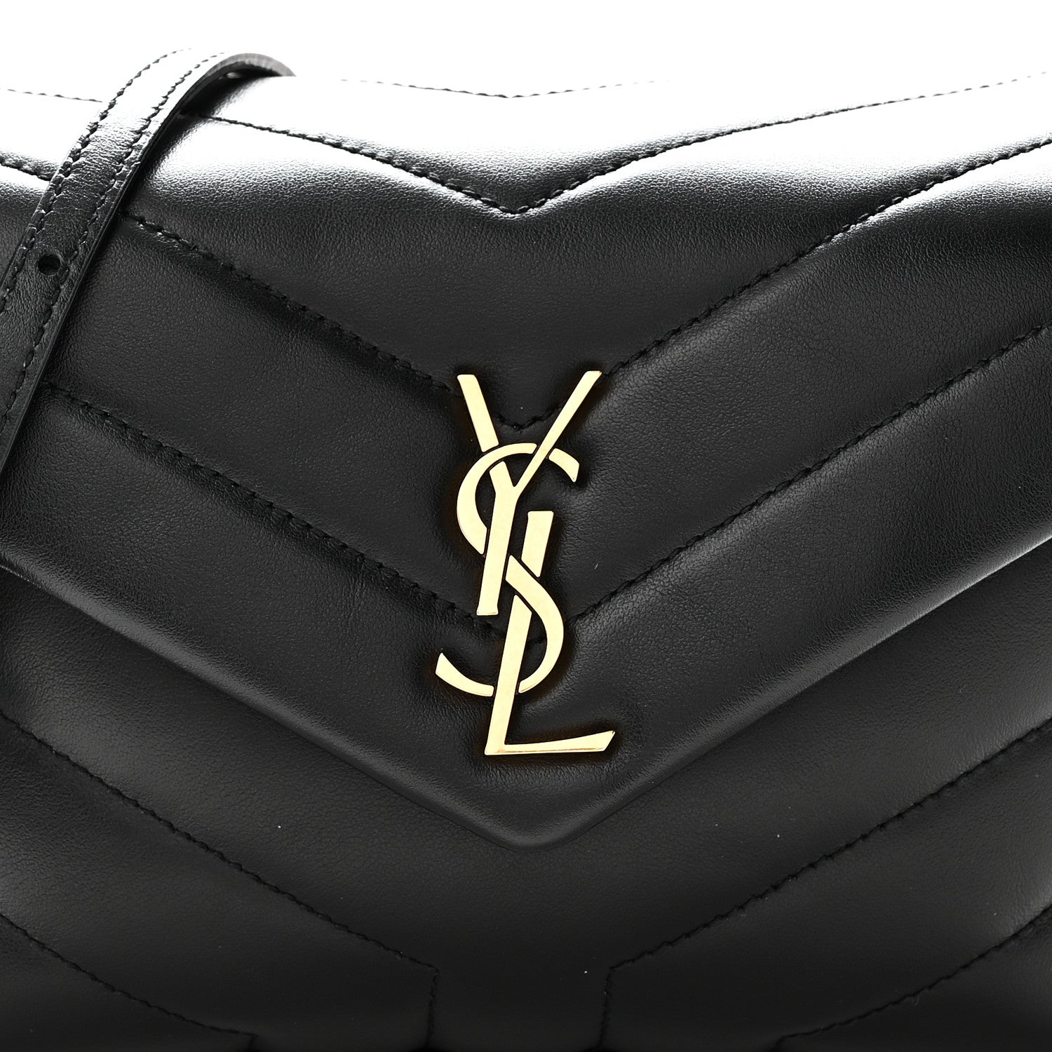 Saint Laurent Calfskin Y Quilted Monogram Toy Loulou Crossbody Bag Black 8 of 11