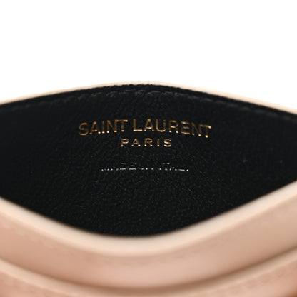 Saint Laurent Lambskin Quilted Gaby Card Case Dark Beige 6 of 7