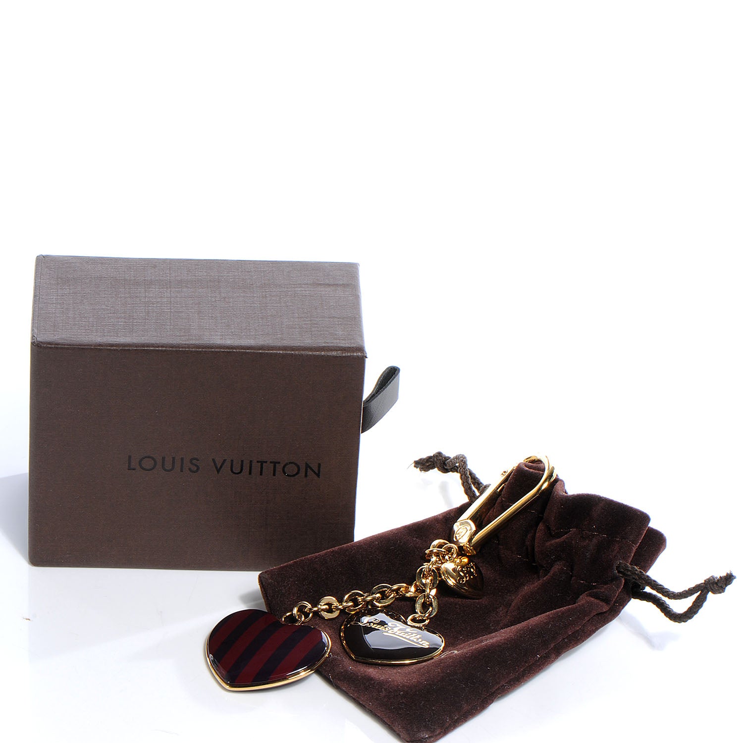 Louis Vuitton Rayures Coeur Bag Charm Key Holder Amarante 6 of 6