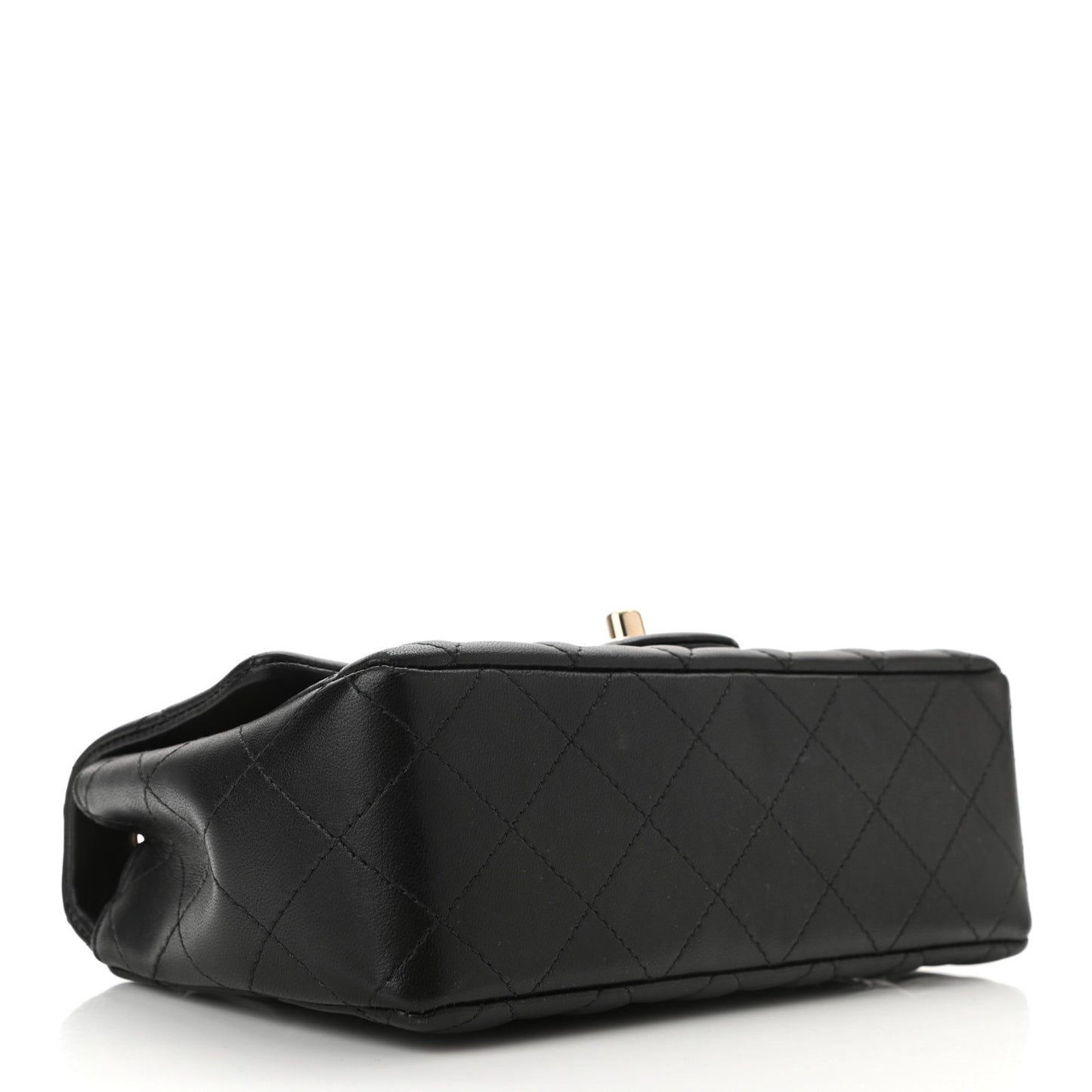 Lambskin Quilted Mini Rectangular Flap Black