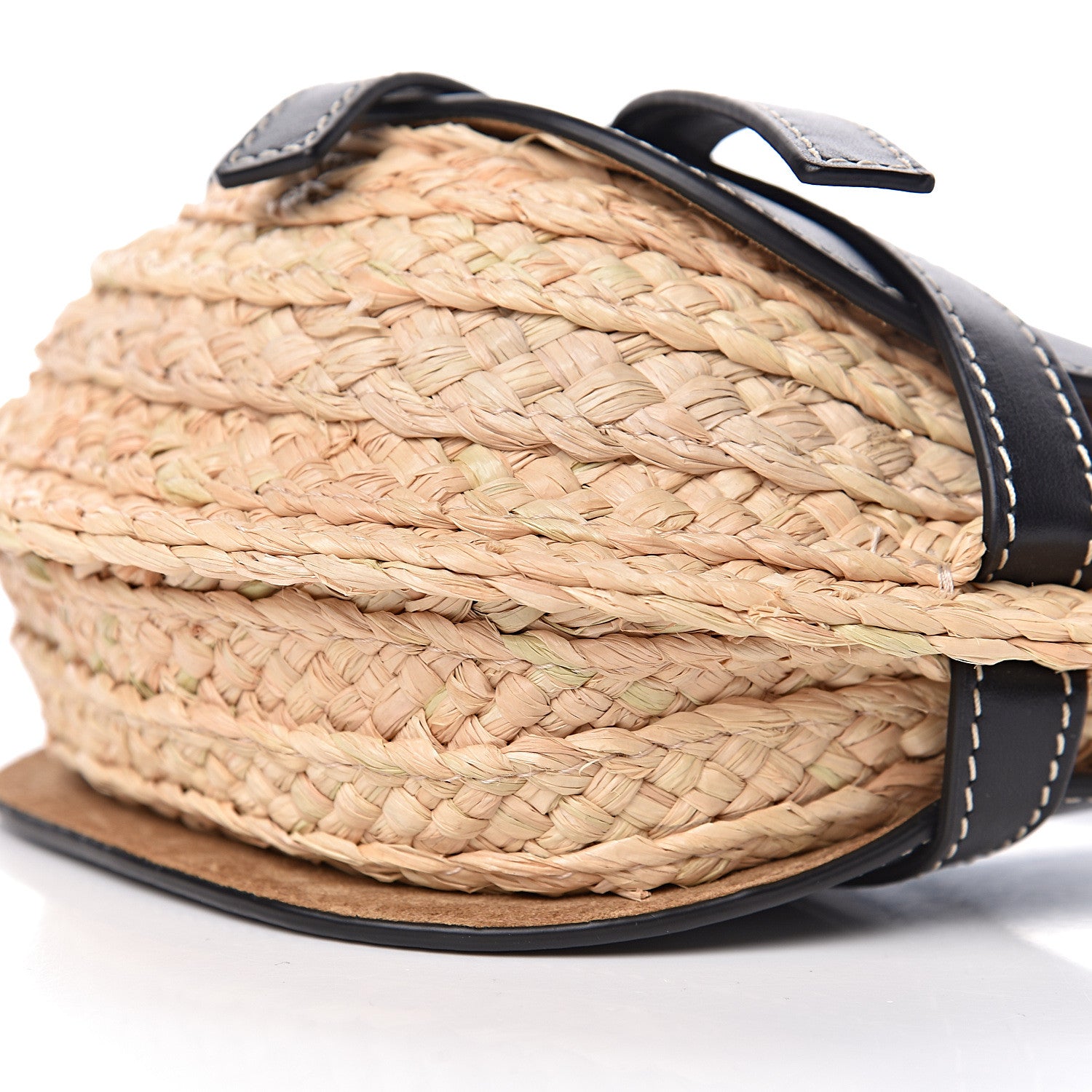 Loewe Calfskin Raffia Mini Gate Crossbody Bag Natural Black 12 of 13